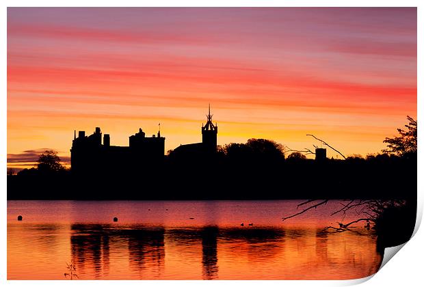 Majestic Sunrise Over Linlithgow Palace Print by Tommy Dickson