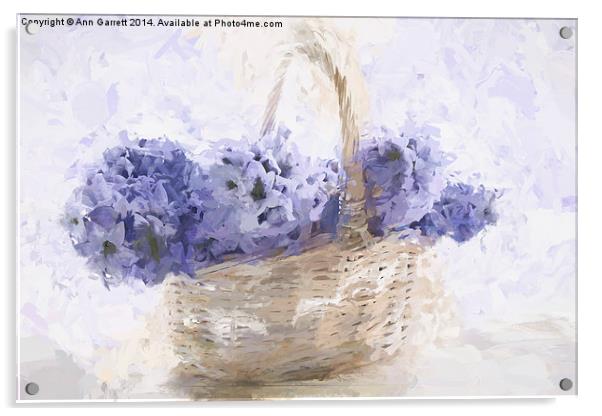 Basket of Hyacinth - Digital Painting Acrylic by Ann Garrett
