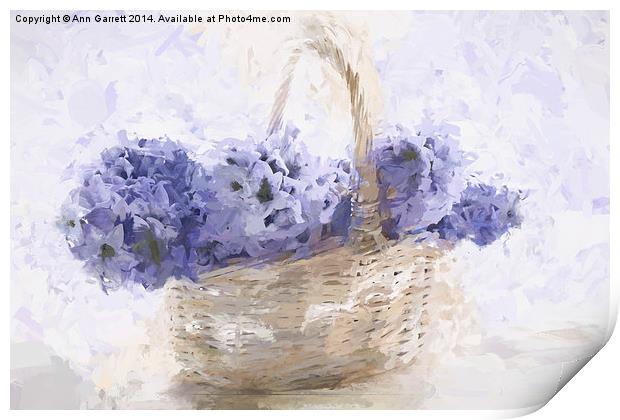 Basket of Hyacinth - Digital Painting Print by Ann Garrett