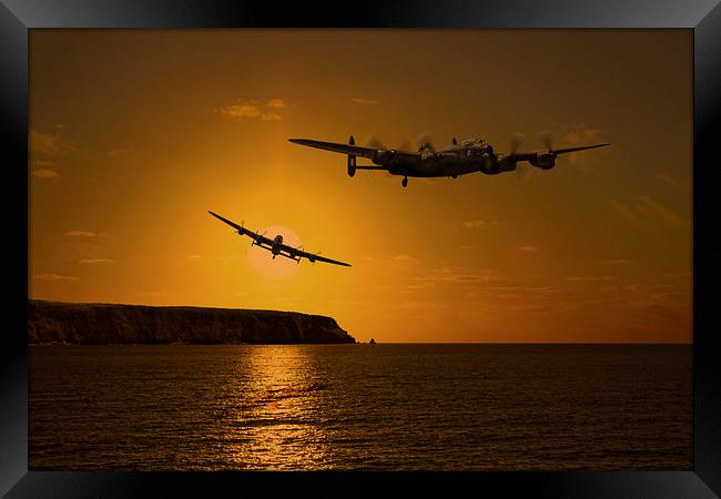  Lancaster over the Cornish Coast Framed Print by Oxon Images