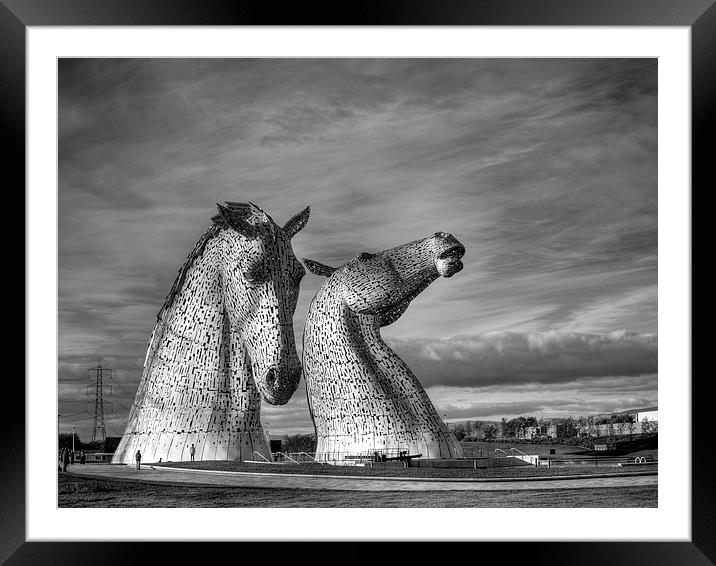 The Kelpies, Falkirk. Framed Mounted Print by Tommy Dickson
