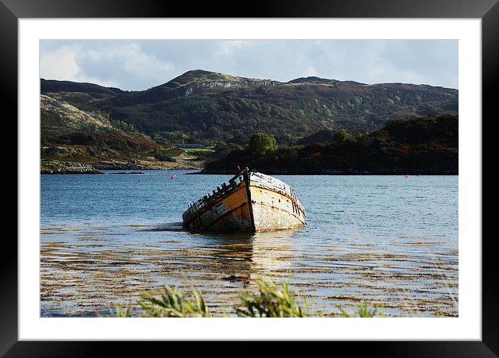  The Wreck in Loch Craignish Framed Mounted Print by Angela Rowlands