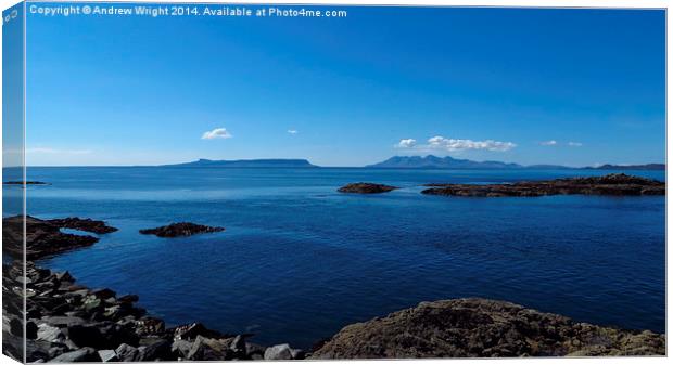  The Islands of Eigg and Rum Canvas Print by Andrew Wright