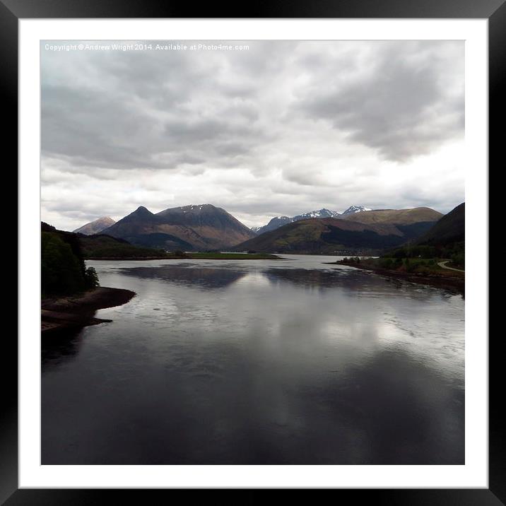  Loch Leven & Pap of Glen Coe Framed Mounted Print by Andrew Wright