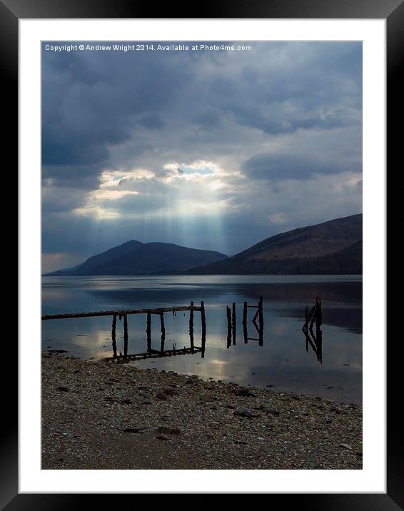 Rays Of Light On Loch Linnhe Framed Mounted Print by Andrew Wright