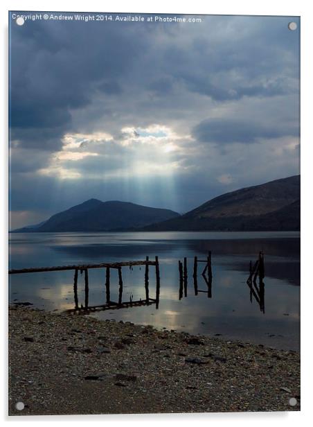  Rays Of Light On Loch Linnhe Acrylic by Andrew Wright