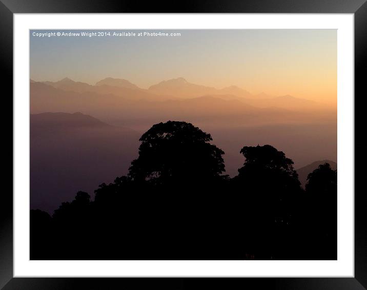  Dawn At Australian Camp, Nepal Framed Mounted Print by Andrew Wright