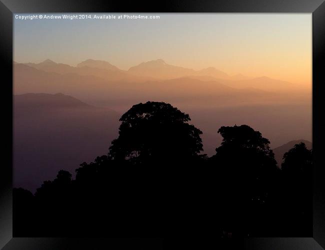  Dawn At Australian Camp, Nepal Framed Print by Andrew Wright