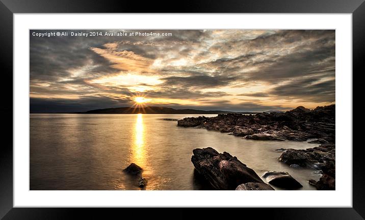  Portencross Sunset  Framed Mounted Print by Ali  Daisley