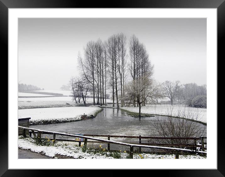 The Mill Pond after the Snowfall Bintree, Norfolk  Framed Mounted Print by john hartley