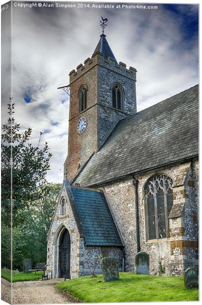  St Andrew Church, Ringstead, Norfolk Canvas Print by Alan Simpson