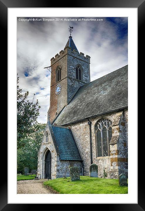  St Andrew Church, Ringstead, Norfolk Framed Mounted Print by Alan Simpson
