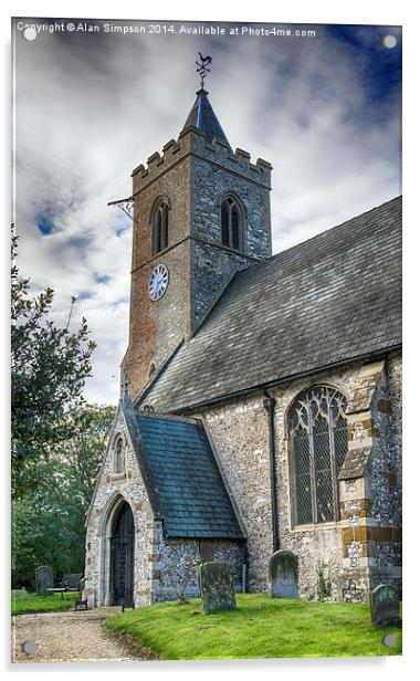  St Andrew Church, Ringstead, Norfolk Acrylic by Alan Simpson