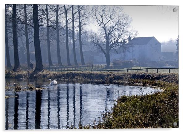The Mill & The Swan, Bintree Norfolk Acrylic by john hartley
