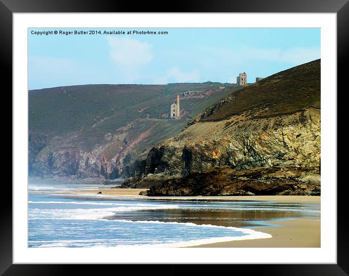 Chapel Porth from Porthtowan Framed Mounted Print by Roger Butler