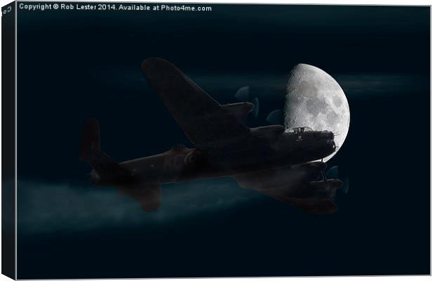  Avro Lancaster..A Bombers Moon Canvas Print by Rob Lester