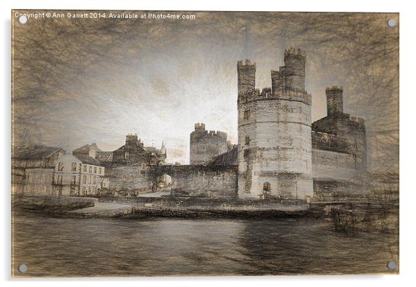 Caernarfon Castle  Acrylic by Ann Garrett