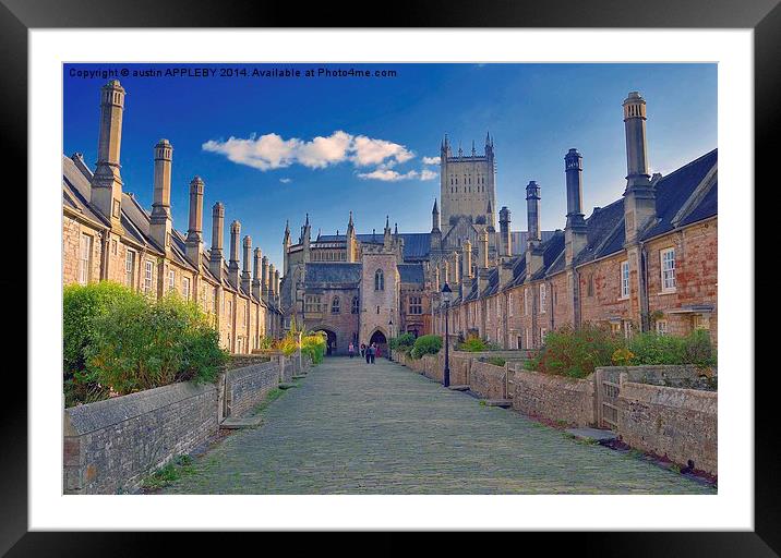  Vicars' Close and Wells Cathedral Somerset Framed Mounted Print by austin APPLEBY