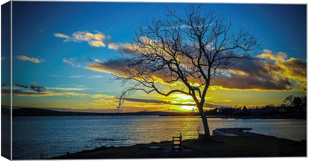  Sunset on the Forth Canvas Print by Stuart Sinclair