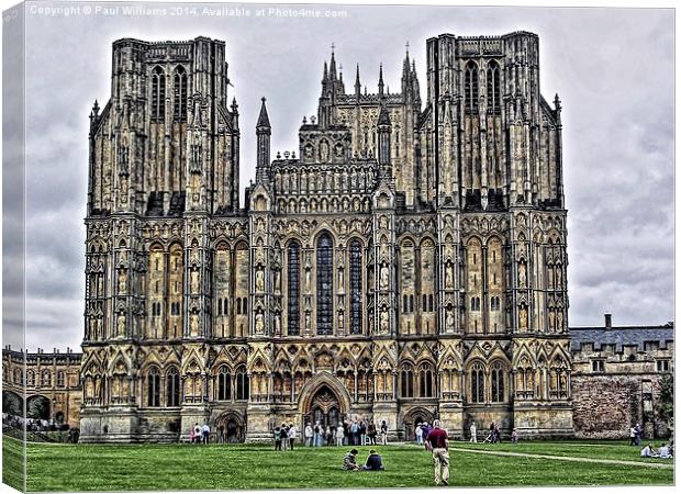West Front Wells Cathedral  Canvas Print by Paul Williams