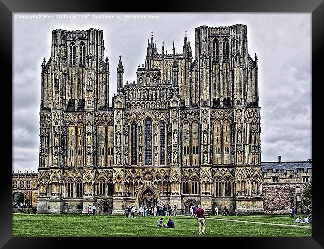 West Front Wells Cathedral  Framed Print by Paul Williams