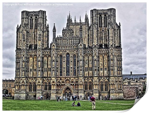 West Front Wells Cathedral  Print by Paul Williams