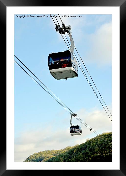  Cable cars to cross the Rhine at Koblenz Framed Mounted Print by Frank Irwin