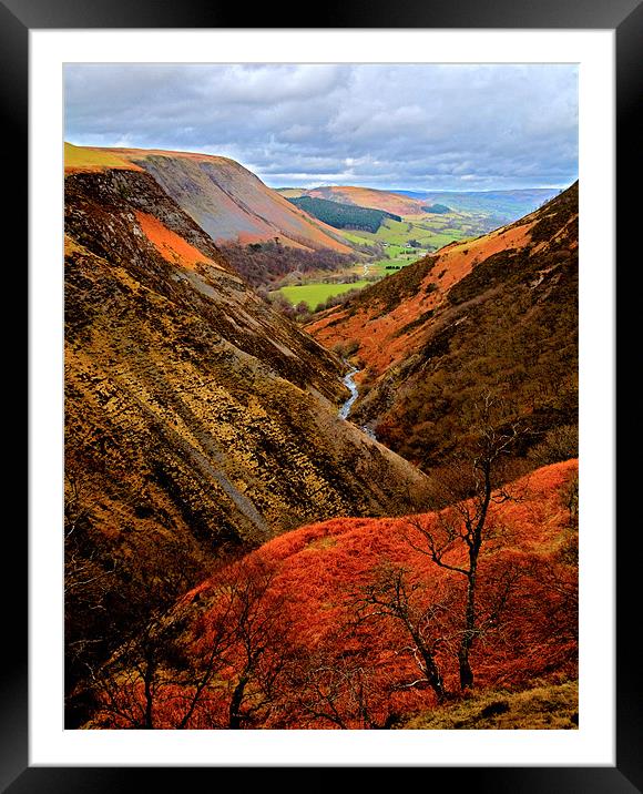 Welsh Valley Colours of Autumn Framed Mounted Print by Mike Gorton