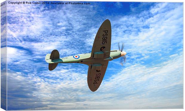  The Last Spitfire Canvas Print by Rob Lester