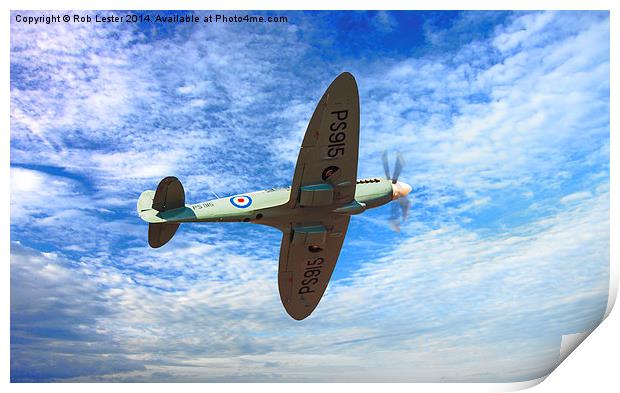  The Last Spitfire Print by Rob Lester