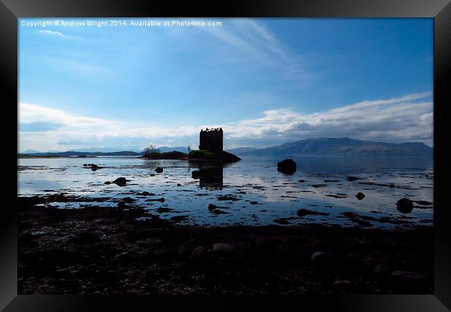  Castle Stalker and Loch Laich Framed Print by Andrew Wright