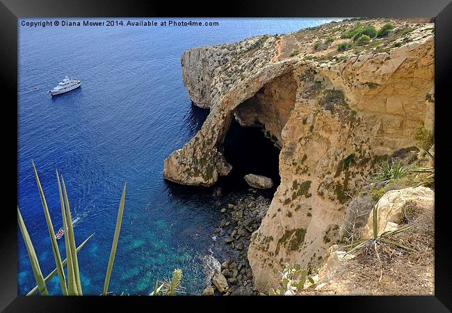  Blue Grotto Framed Print by Diana Mower