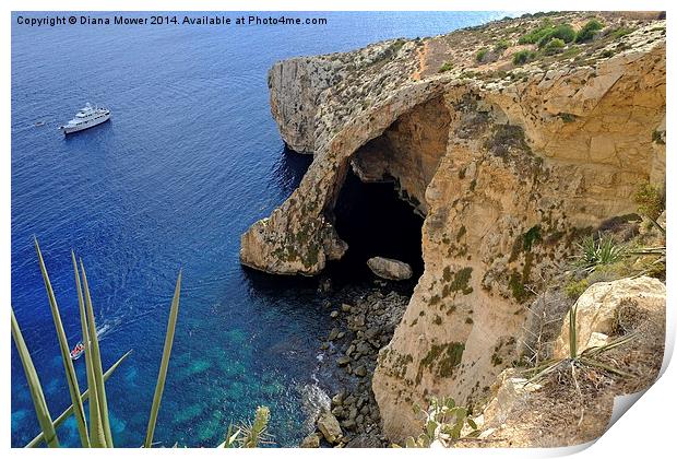  Blue Grotto Print by Diana Mower