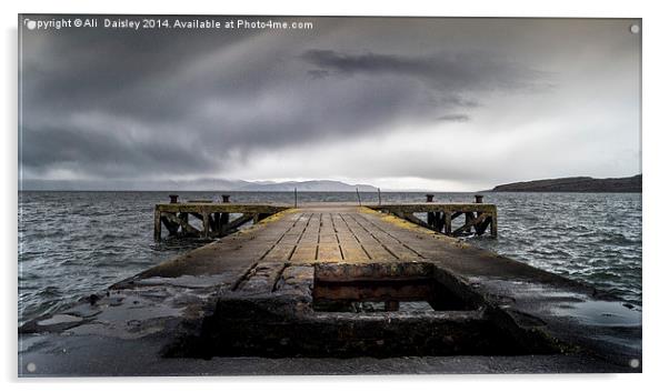  Portencross Pier Acrylic by Ali  Daisley