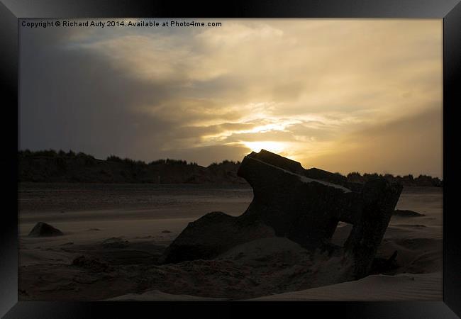  Debris in the sand Framed Print by Richard Auty