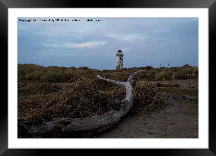  Driftwood and the Lighthouse Framed Mounted Print by Richard Auty