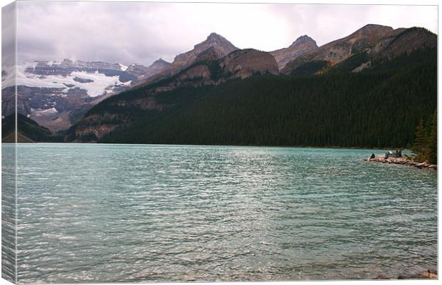 View from Lake Louise, Banff National Park Canvas Print by charlie Mellow