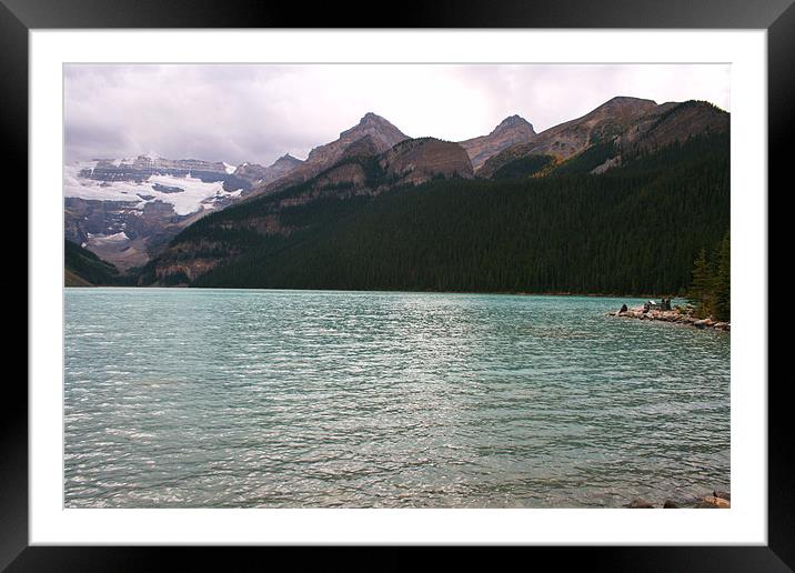 View from Lake Louise, Banff National Park Framed Mounted Print by charlie Mellow