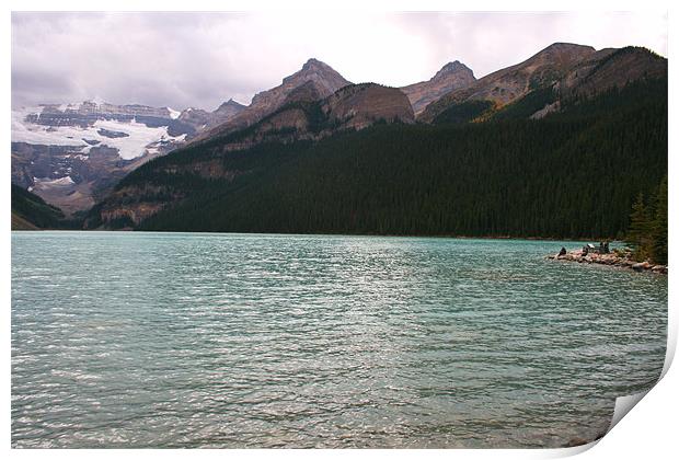 View from Lake Louise, Banff National Park Print by charlie Mellow