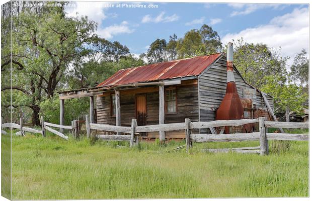  Old Miner's Cottage at Costerfield Canvas Print by Pauline Tims