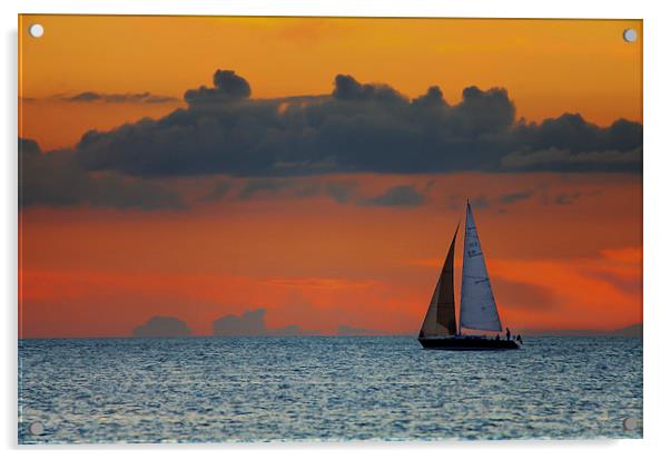   Sailing toward the Ocean Acrylic by Reza Sina