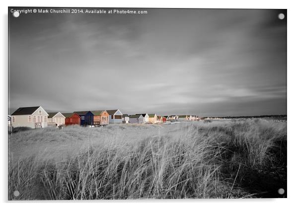  Mudeford Beach Huts Acrylic by Mark Churchill