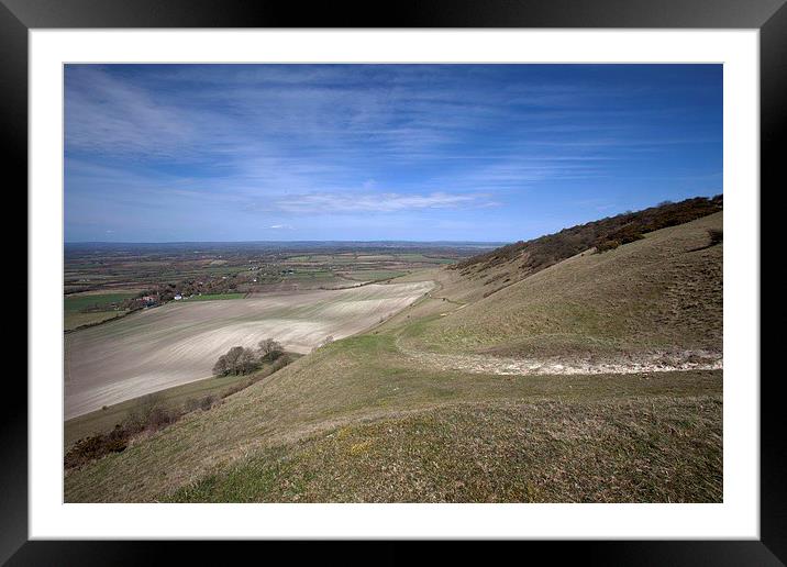  Rolling agricutlural land beneath the Sussex down Framed Mounted Print by Stephen Prosser