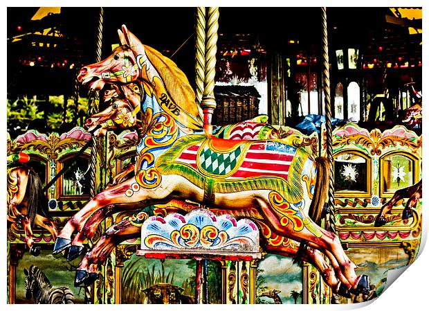  Dave The Carousel Horse Print by Tanya Hall