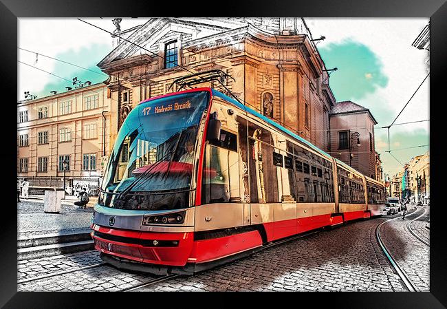  The Tram of Wishes. Prague Framed Print by Jenny Rainbow