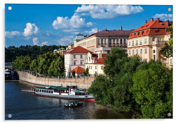  On the Shore of Vltava. Prague  Acrylic by Jenny Rainbow