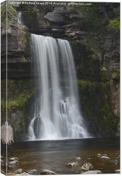 Waterfall at Ingleton Thornton Force Canvas Print by Andrew Heaps
