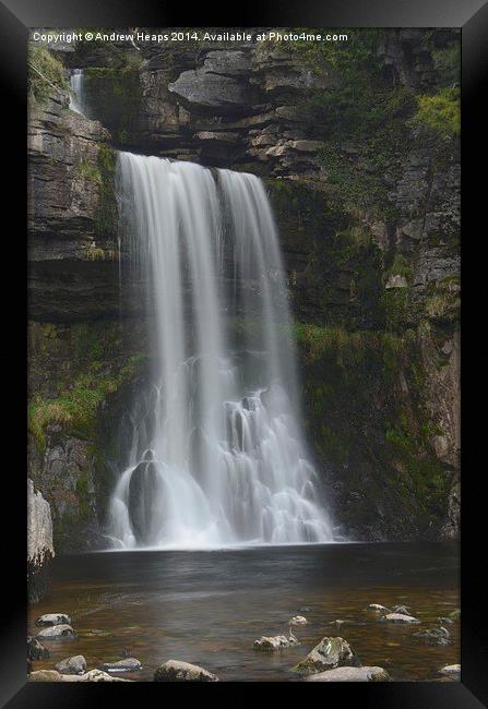 Waterfall at Ingleton Thornton Force Framed Print by Andrew Heaps