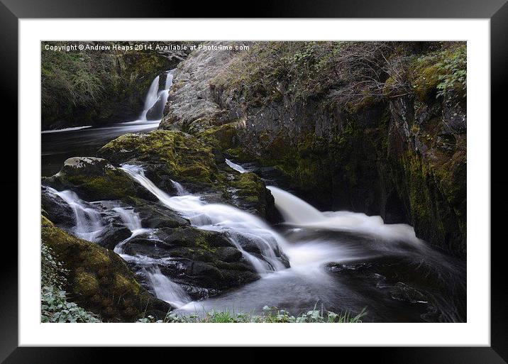  Ingleton waterfalls Framed Mounted Print by Andrew Heaps