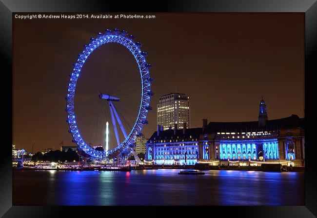  London Eye in London Framed Print by Andrew Heaps